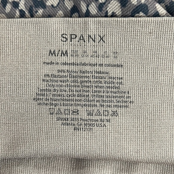 Spanx Leggings Womens Medium Brown Tan Animal Print Cheetah Leopard Seamless - Picture 8 of 8